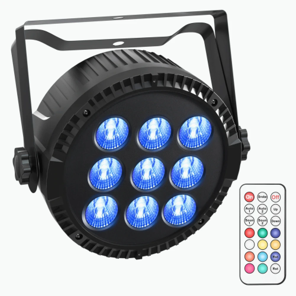 LED PAR Light – 9×6W RGBW met DMX & Afstandsbediening