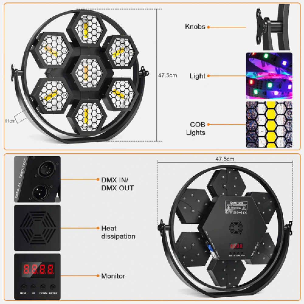350W LED COB RGBW Par Light - Afbeelding 2