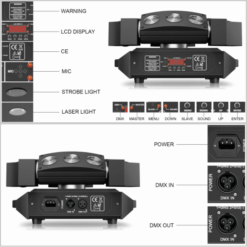 50W 9x3 Laser roterende movinghead RGB - Afbeelding 4