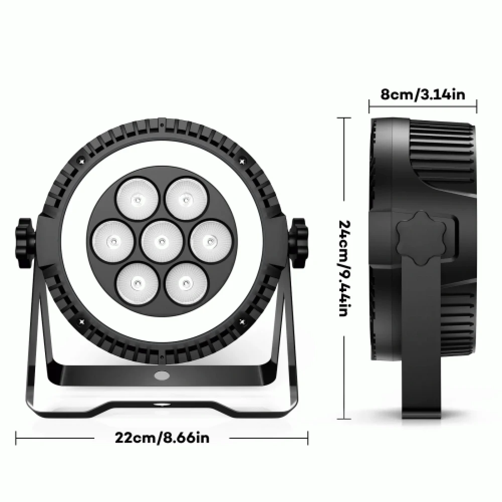 LED Matrix Effect Par Light (7× RGBW + 48× SMD LEDs) - Afbeelding 5