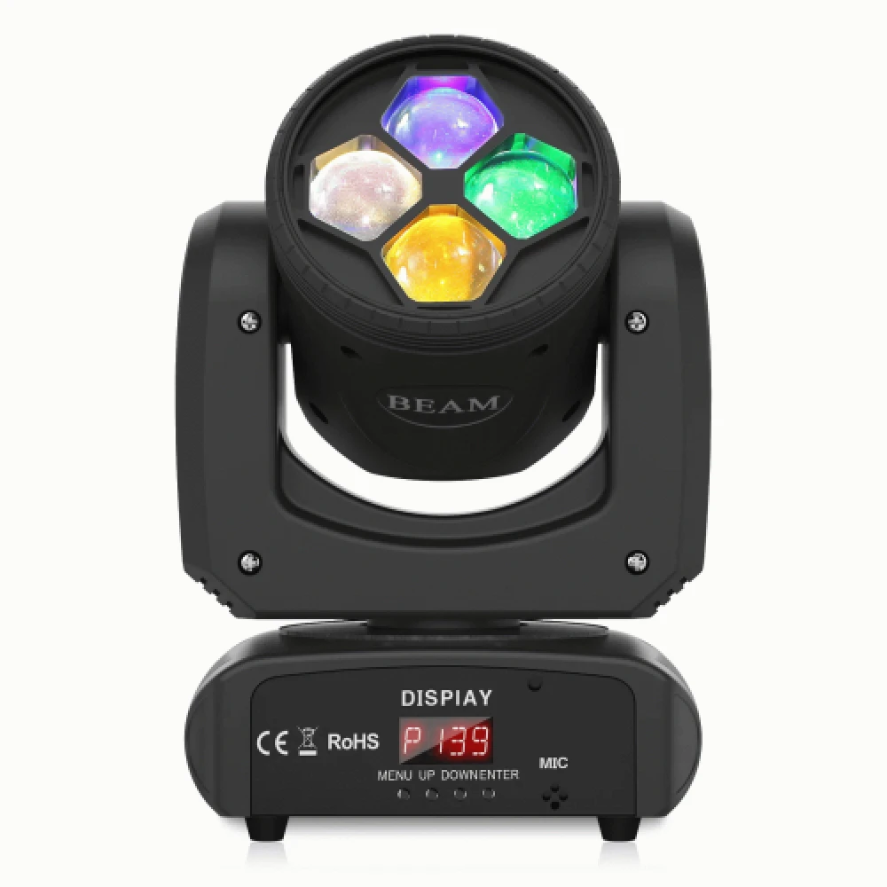 80W beam movinghead met 8 gobo's en 8 kleuren