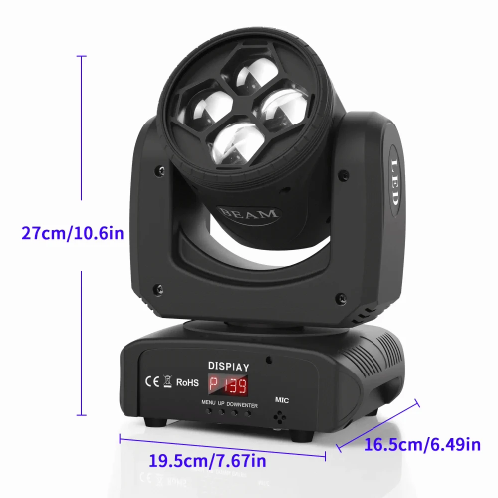 80W beam movinghead met 8 gobo's en 8 kleuren - Afbeelding 3