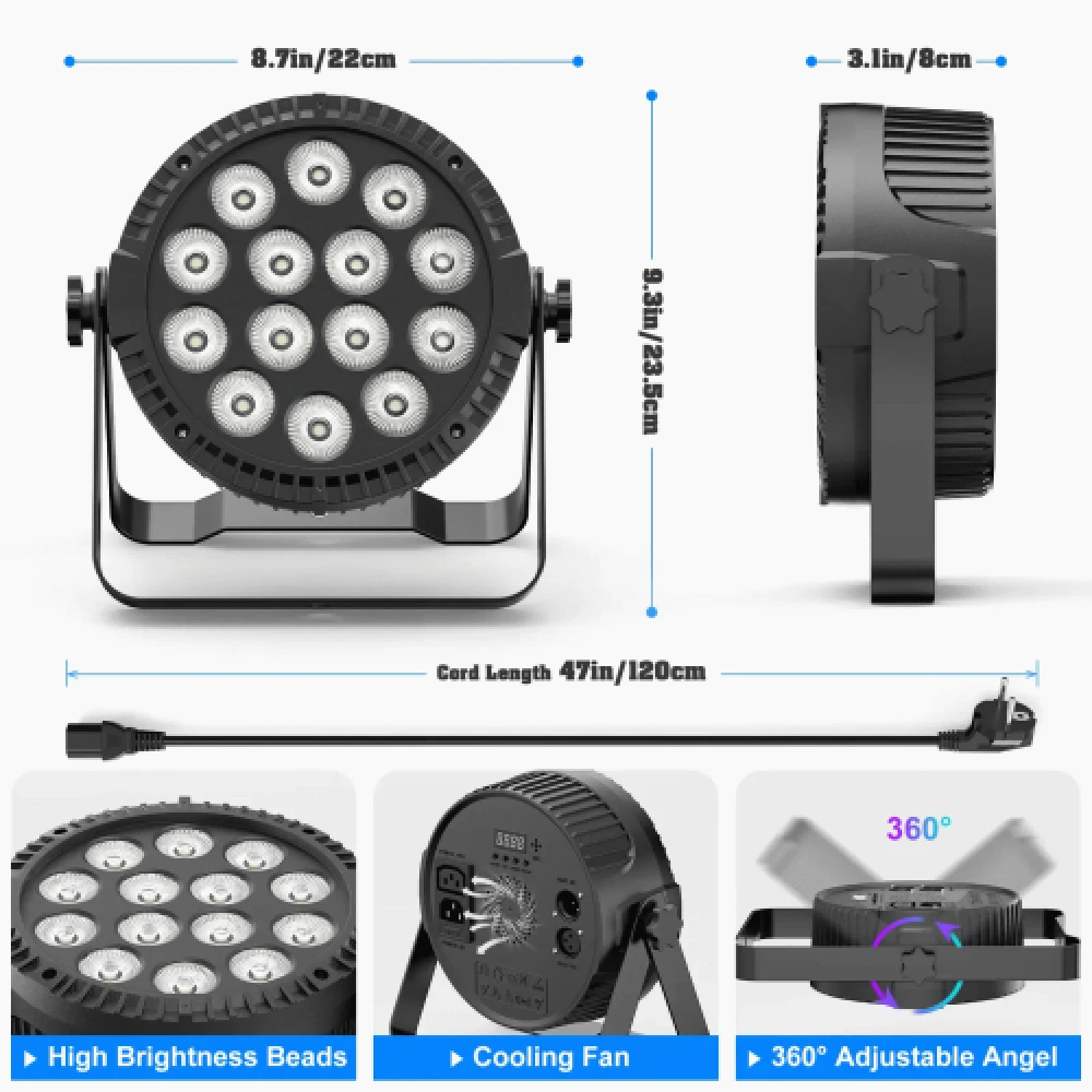 LED PAR Light – RGBW Stage Verlichting met DMX - Afbeelding 2