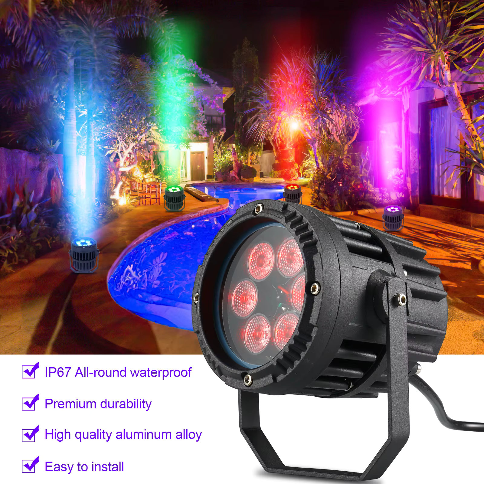 20W Waterdichte Rgb Par Lamp Met Afstandsbediening - Afbeelding 4