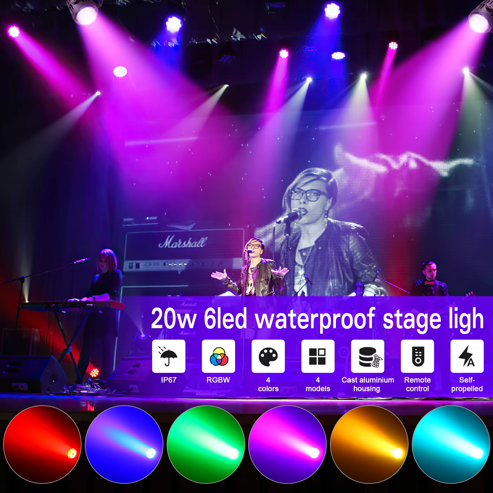 20W Waterdichte Rgb Par Lamp Met Afstandsbediening - Afbeelding 3