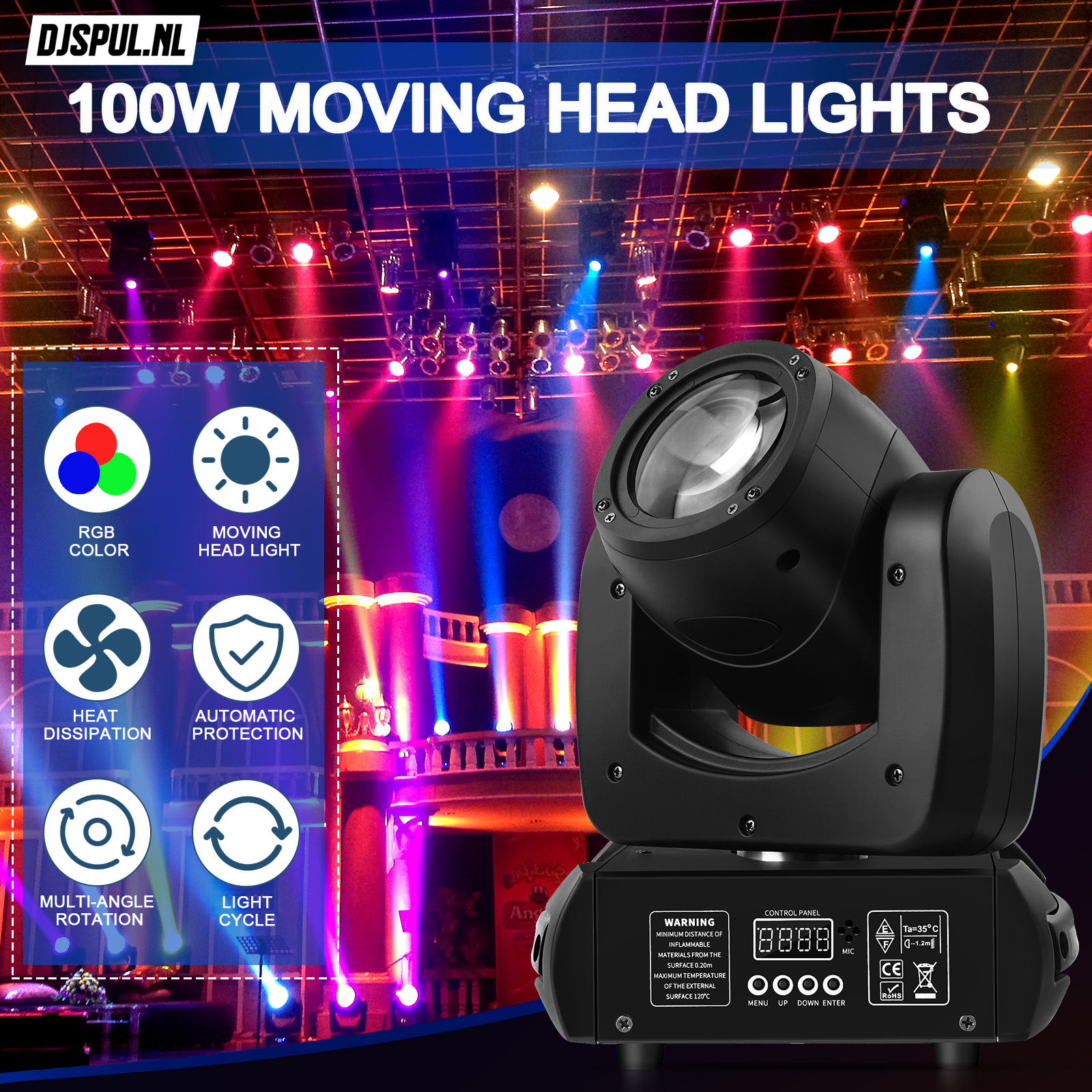 100W Beam & Gobo Moving Head - Afbeelding 3